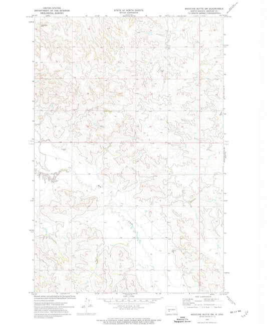 1972 Medicine Butte, ND - North Dakota - USGS Topographic Map v2
