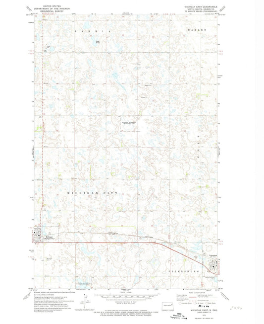 1971 Michigan East, ND - North Dakota - USGS Topographic Map