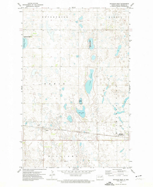 1971 Michigan West, ND - North Dakota - USGS Topographic Map