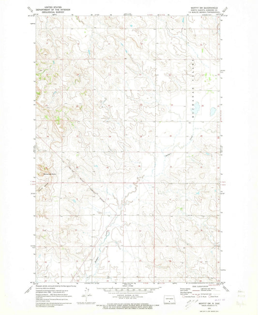 1971 Moffit, ND - North Dakota - USGS Topographic Map v3