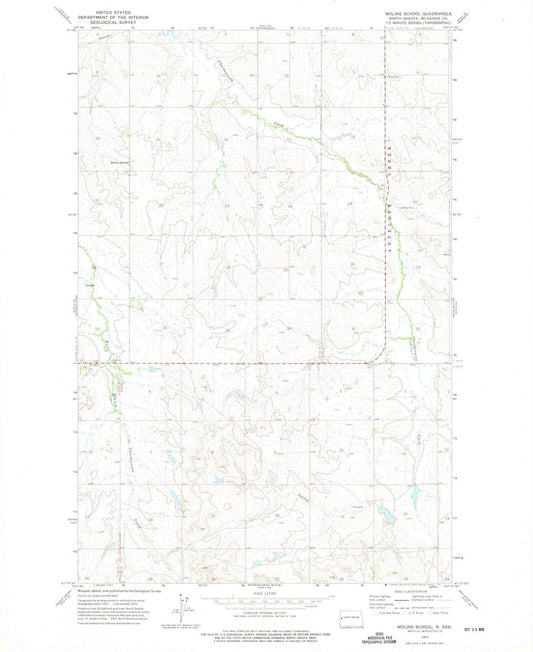 1972 Moline School, ND - North Dakota - USGS Topographic Map