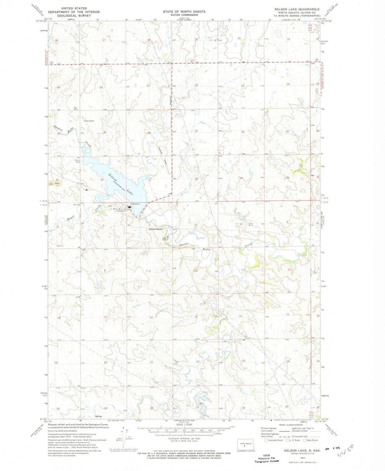 1972 Nelson Lake, ND - North Dakota - USGS Topographic Map