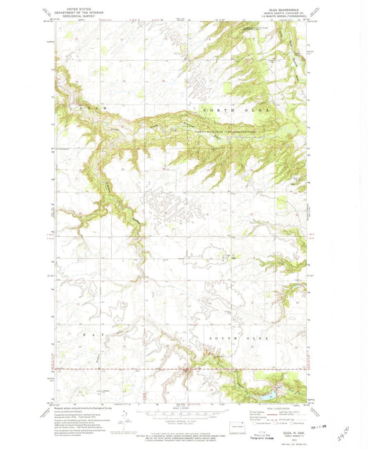 1972 Olga, ND - North Dakota - USGS Topographic Map