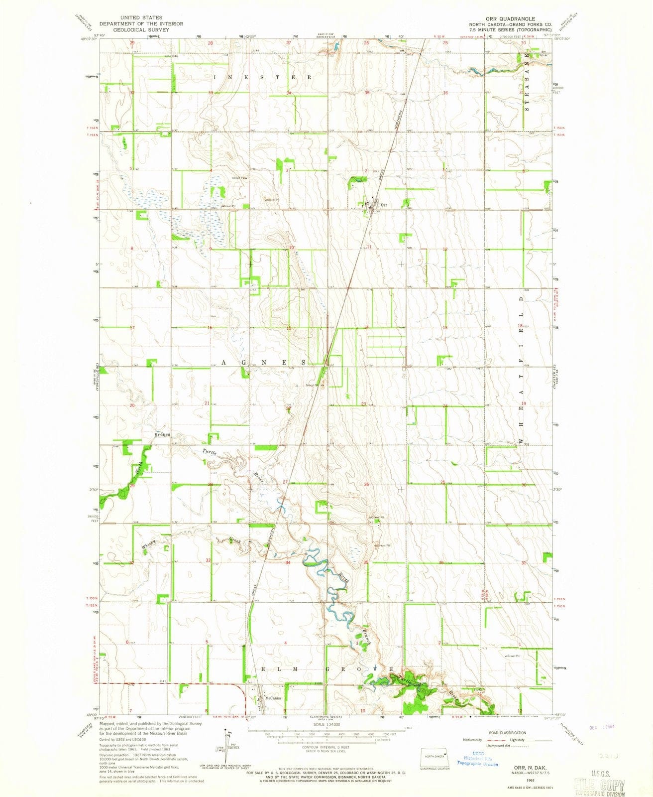 1963 Orr, ND - North Dakota - USGS Topographic Map