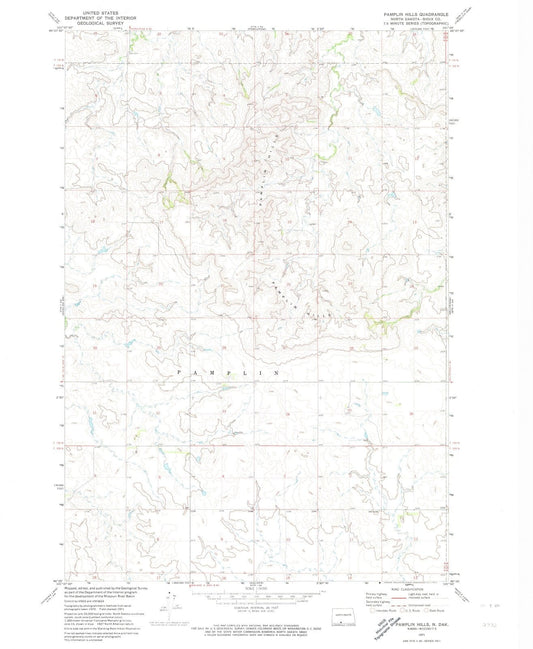 1971 Pamplin Hills, ND - North Dakota - USGS Topographic Map