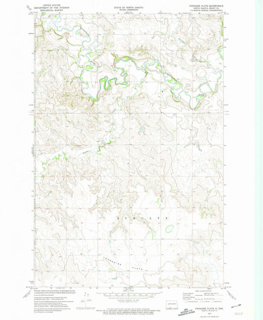 1972 Paradise Flats, ND - North Dakota - USGS Topographic Map