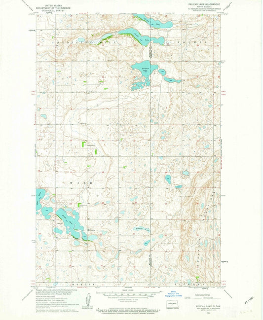 1961 Pelican Lake, ND - North Dakota - USGS Topographic Map