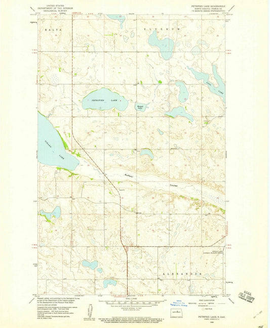 1958 Petrified Lake, ND - North Dakota - USGS Topographic Map
