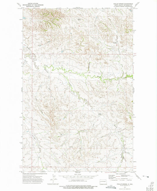 1972 Phillip Spring, ND - North Dakota - USGS Topographic Map