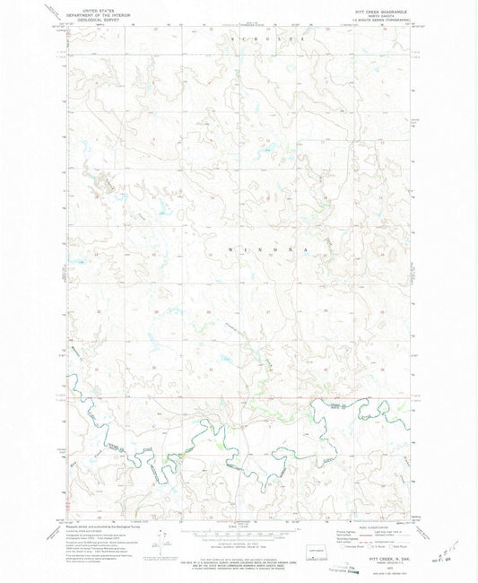 1972 Pitt Creek, ND - North Dakota - USGS Topographic Map