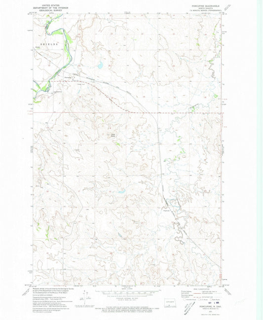 1971 Porcupine, ND - North Dakota - USGS Topographic Map