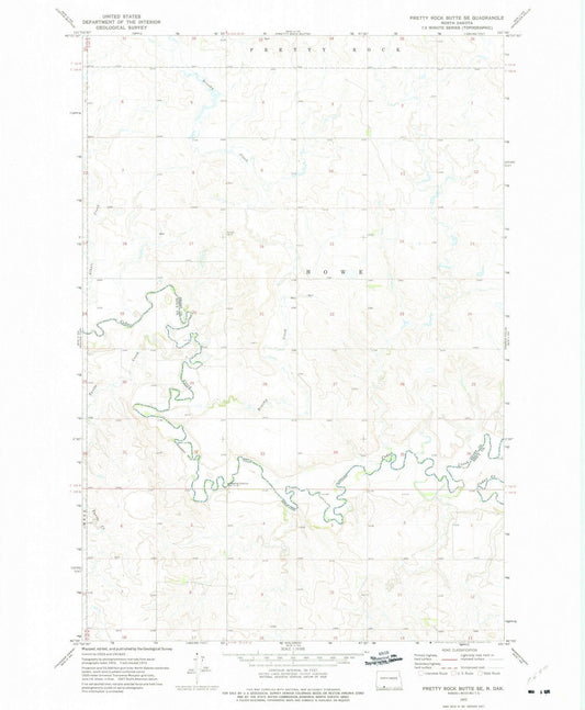 1972 Pretty Rock Butte, ND - North Dakota - USGS Topographic Map