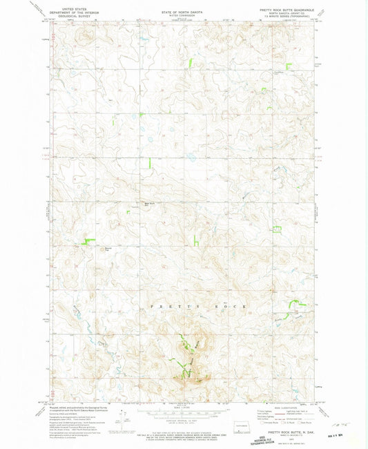 1972 Pretty Rock Butte, ND - North Dakota - USGS Topographic Map v2