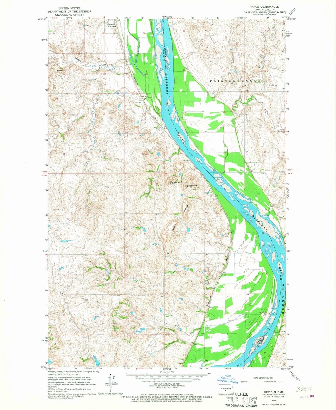 1966 Price, ND - North Dakota - USGS Topographic Map