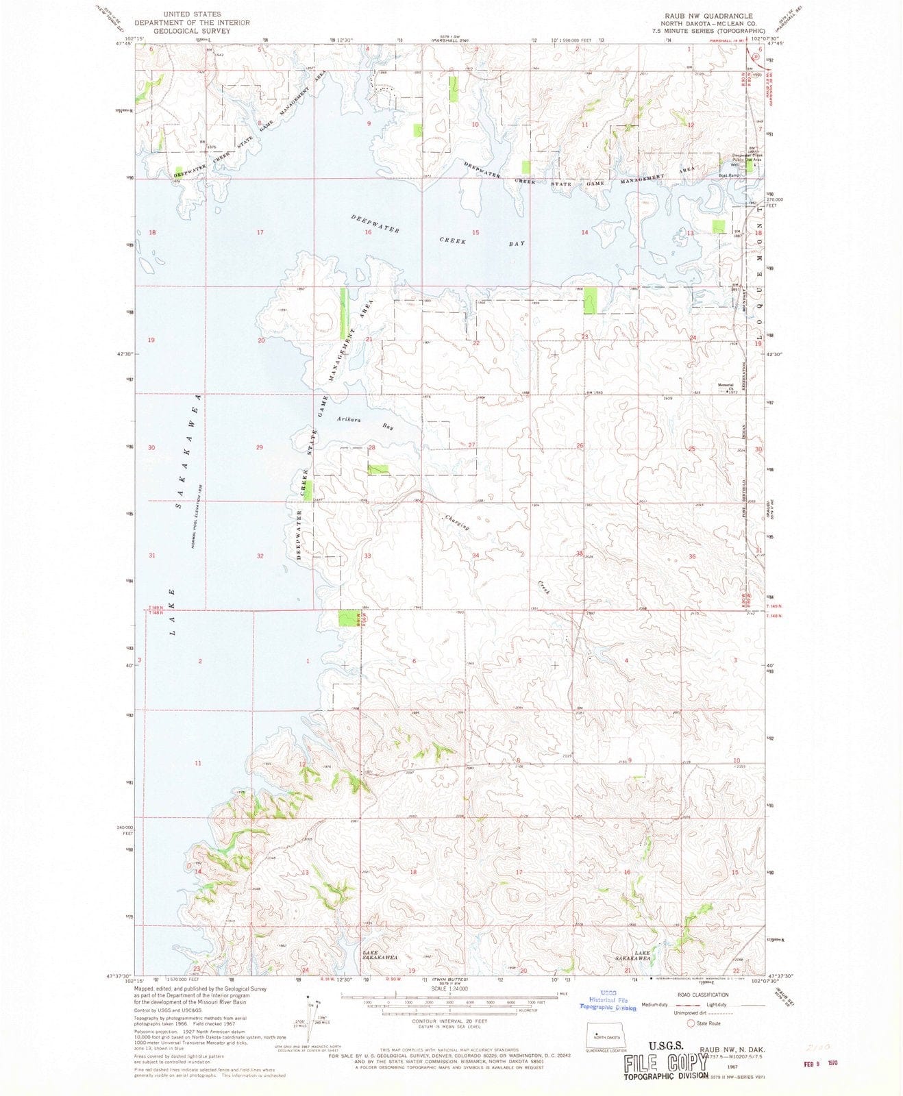 1967 Raub, ND - North Dakota - USGS Topographic Map