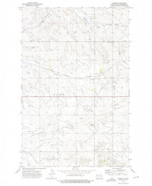 1972 Rawson, ND - North Dakota - USGS Topographic Map