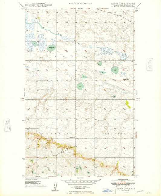 1949 Rennie Lake, ND - North Dakota - USGS Topographic Map