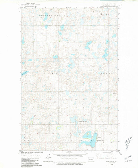 1980 Rice Lake, ND - North Dakota - USGS Topographic Map