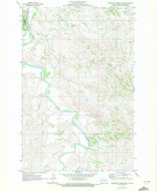1970 Roosevelt Creek East, ND - North Dakota - USGS Topographic Map