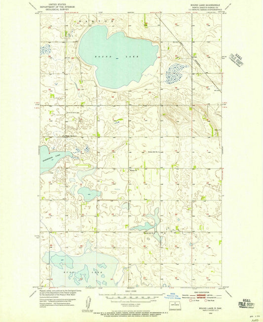 1954 Round Lake, ND - North Dakota - USGS Topographic Map