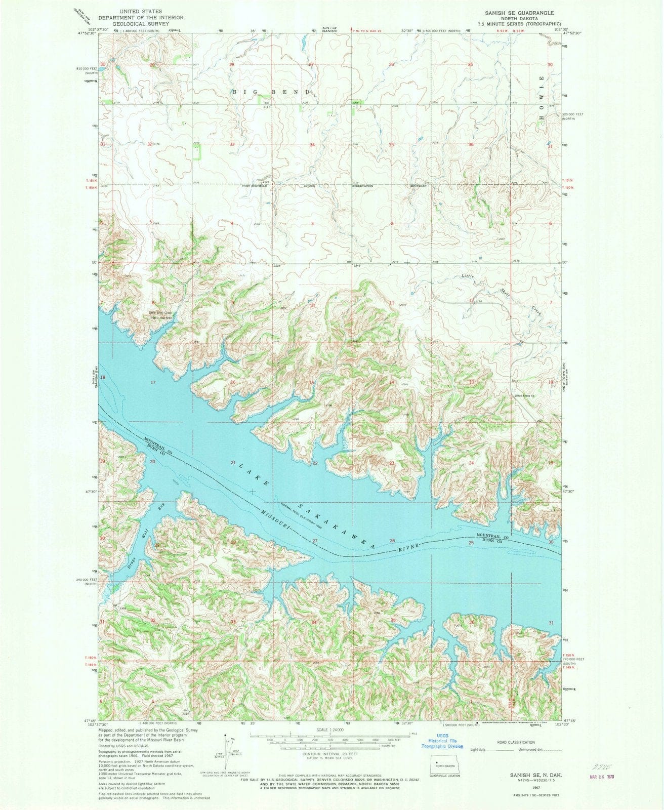 1967 Sanish, ND - North Dakota - USGS Topographic Map v2