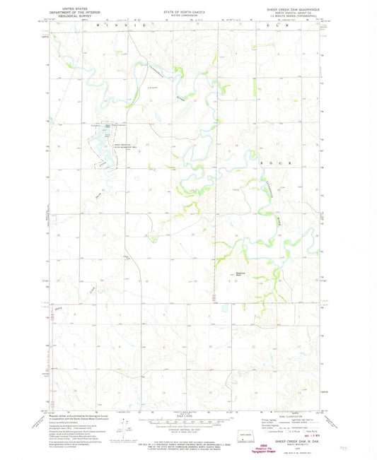 1972 Sheep Creek Dam, ND - North Dakota - USGS Topographic Map