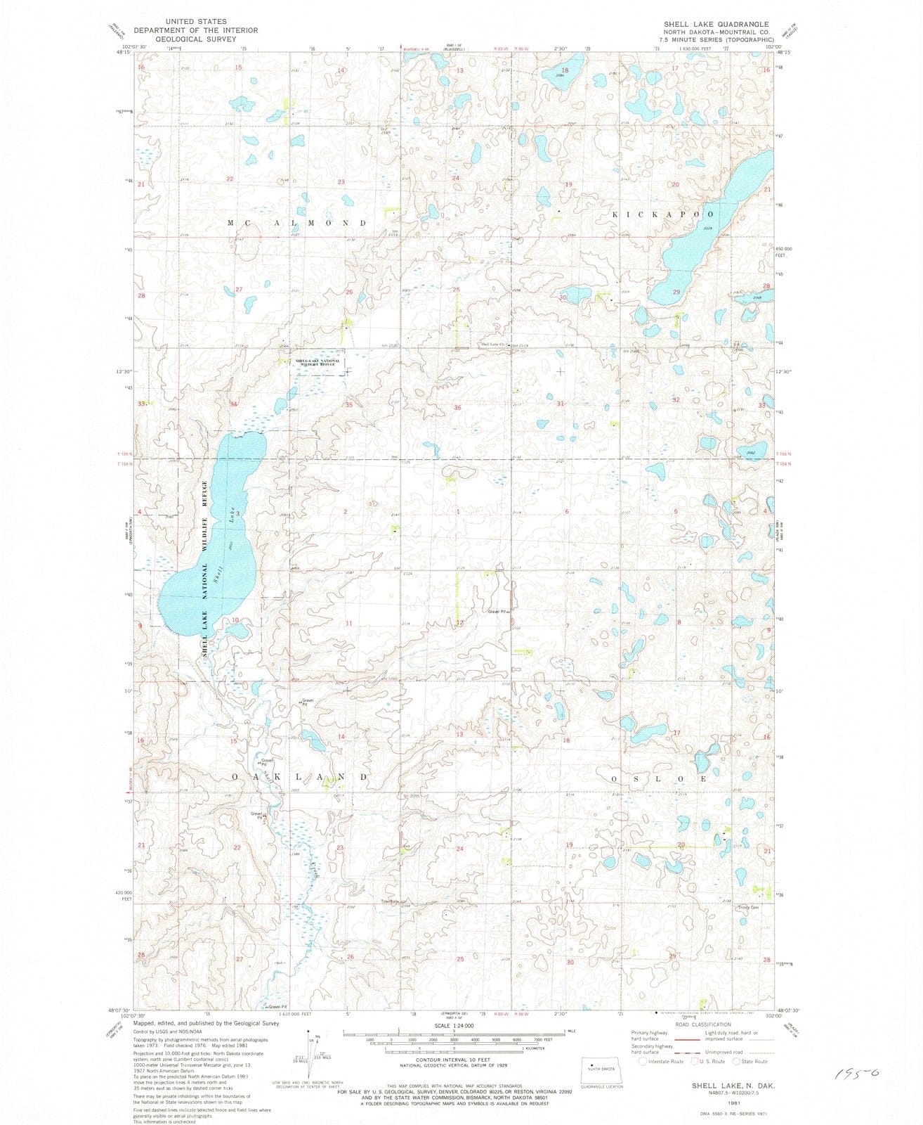 1981 Shell Lake, ND - North Dakota - USGS Topographic Map