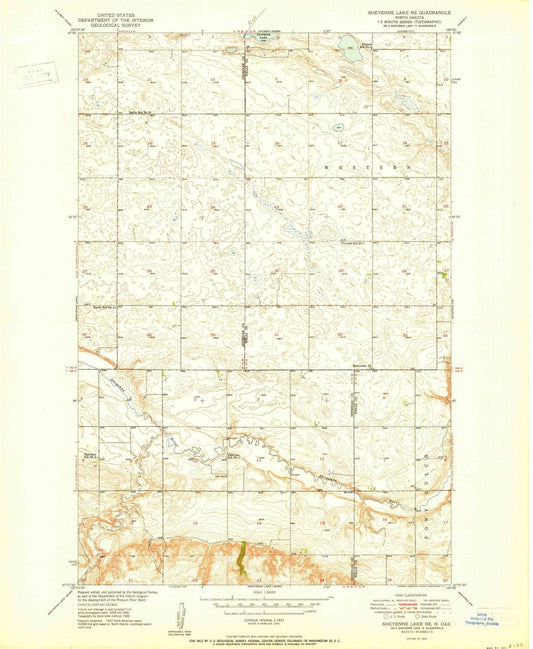 1950 Sheyenne Lake, ND - North Dakota - USGS Topographic Map
