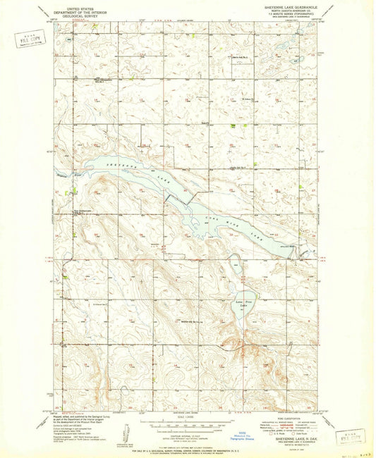 1950 Sheyenne Lake, ND - North Dakota - USGS Topographic Map v2