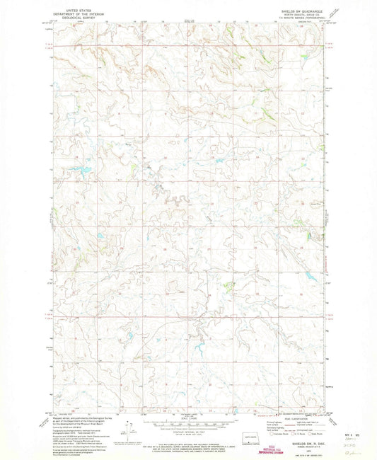 1971 Shields, ND - North Dakota - USGS Topographic Map