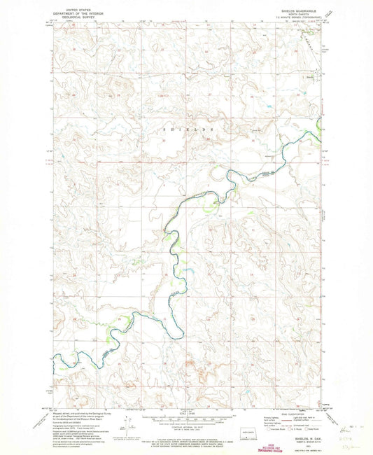 1971 Shields, ND - North Dakota - USGS Topographic Map v2