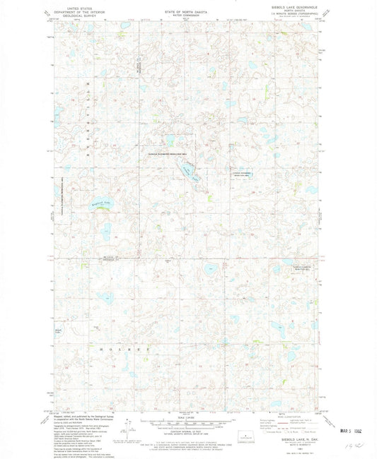 1981 Siebold Lake, ND - North Dakota - USGS Topographic Map