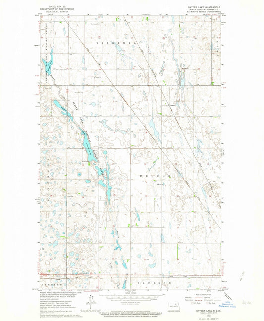 1962 Snyder Lake, ND - North Dakota - USGS Topographic Map