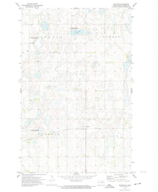 1971 Southam, ND - North Dakota - USGS Topographic Map
