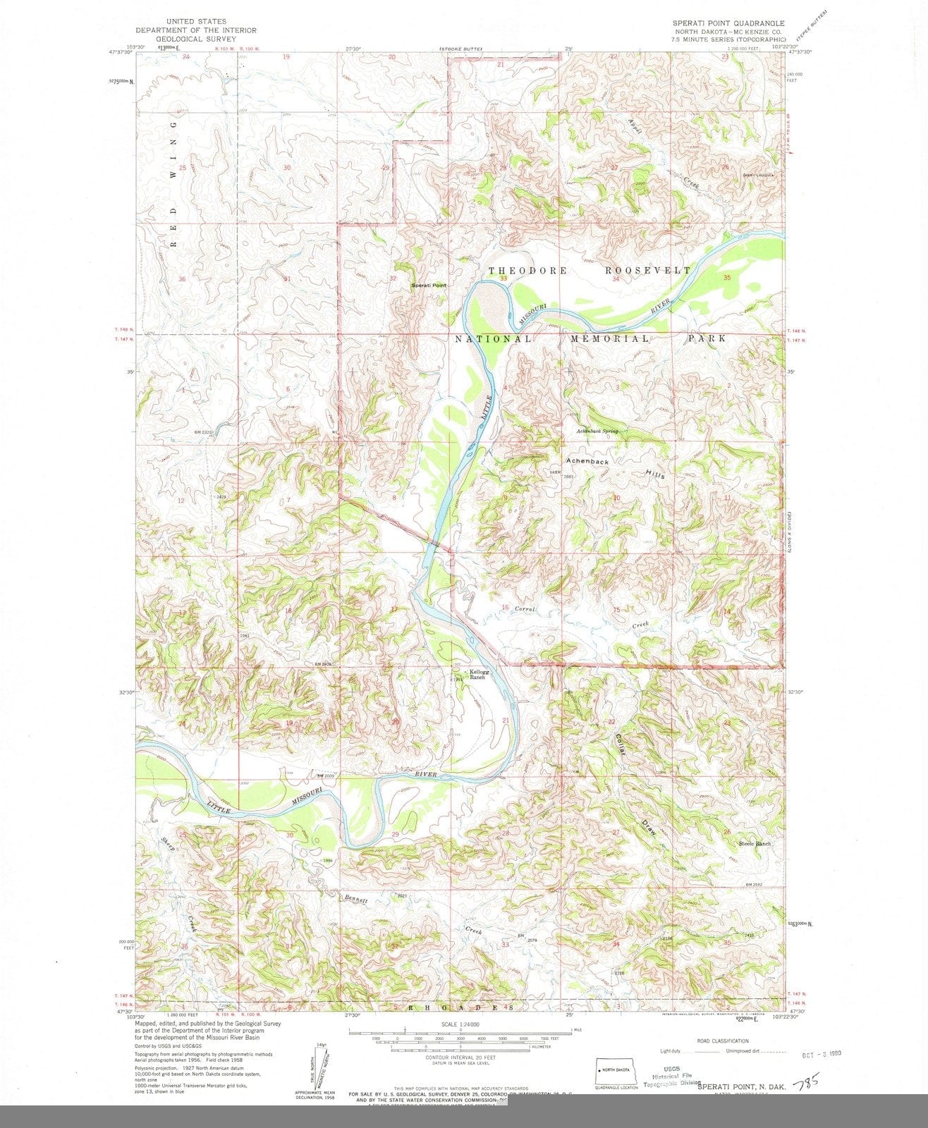 1958 Sperati Point, ND - North Dakota - USGS Topographic Map