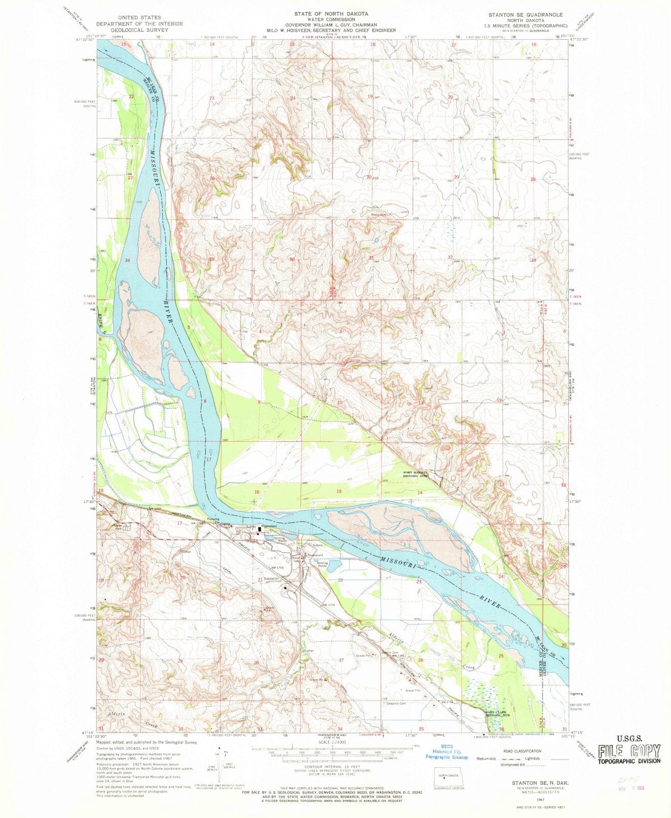 1967 Stanton, ND - North Dakota - USGS Topographic Map