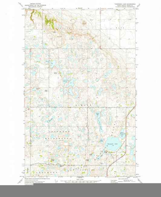 1974 Thompson Lake, ND - North Dakota - USGS Topographic Map