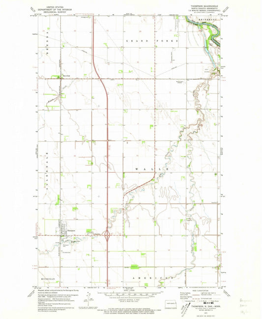 1971 Thompson, ND - North Dakota - USGS Topographic Map