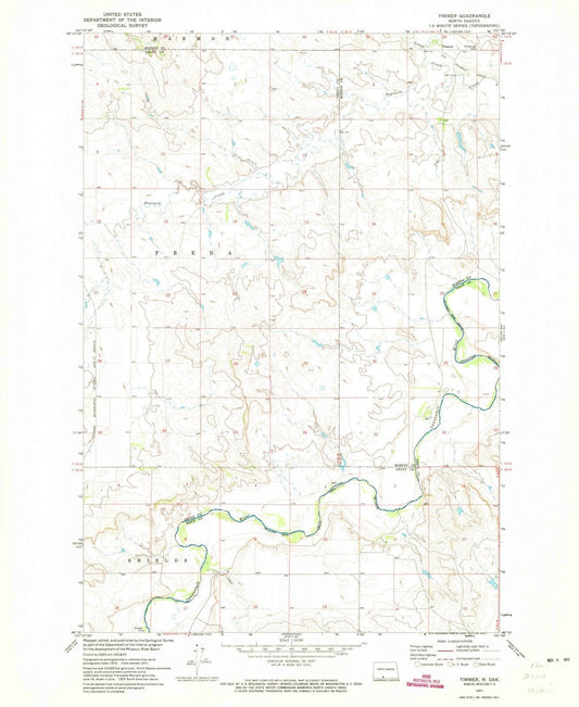 1971 Timmer, ND - North Dakota - USGS Topographic Map