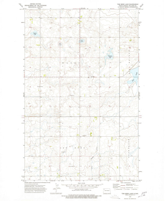 1974 Tom Berg Lake, ND - North Dakota - USGS Topographic Map