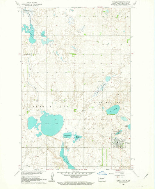 1961 Turtle Lake, ND - North Dakota - USGS Topographic Map