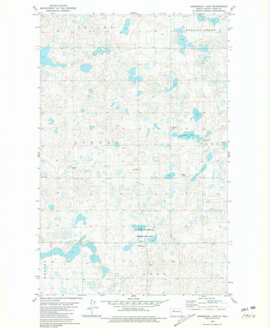 1980 Underdahl Lake, ND - North Dakota - USGS Topographic Map