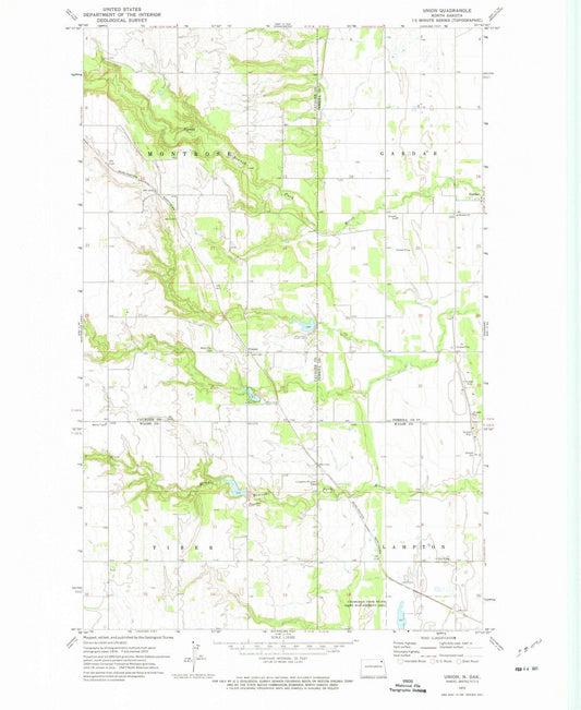 1972 Union, ND - North Dakota - USGS Topographic Map