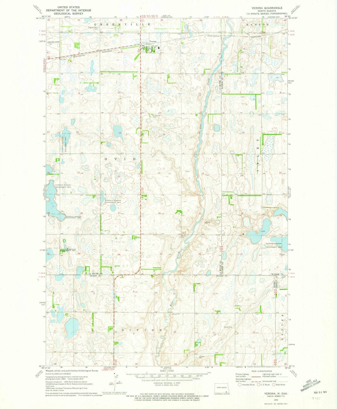 1970 Verona, ND - North Dakota - USGS Topographic Map