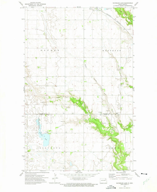1972 Waterloo Lake, ND - North Dakota - USGS Topographic Map