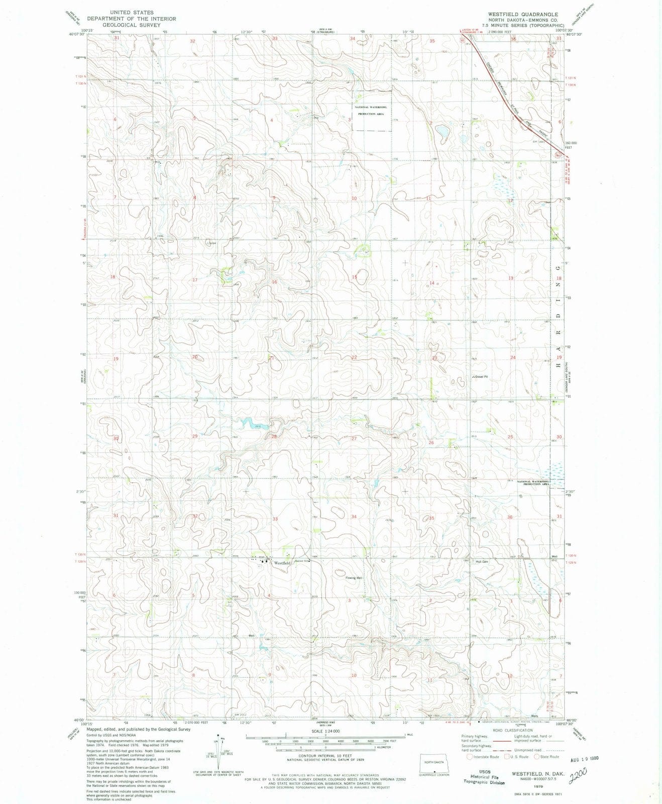 1979 Westfield, ND - North Dakota - USGS Topographic Map
