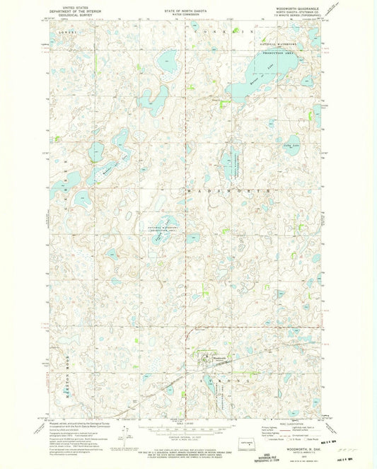 1972 Woodworth, ND - North Dakota - USGS Topographic Map