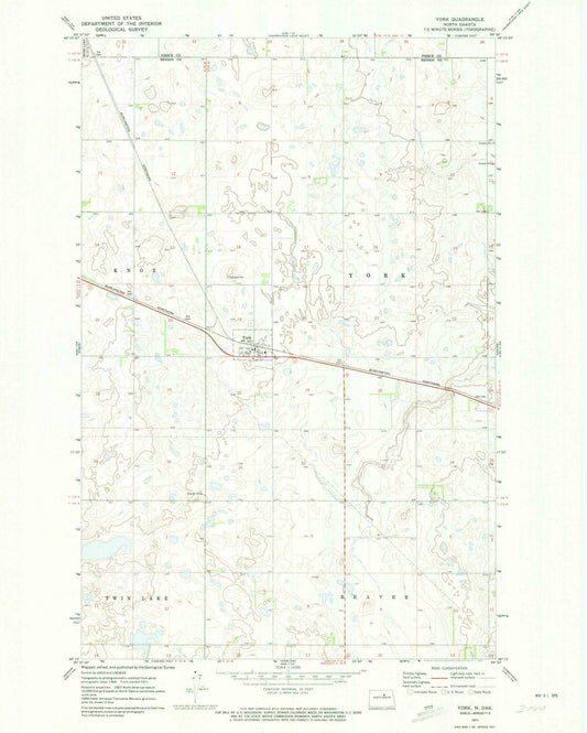 1971 York, ND - North Dakota - USGS Topographic Map