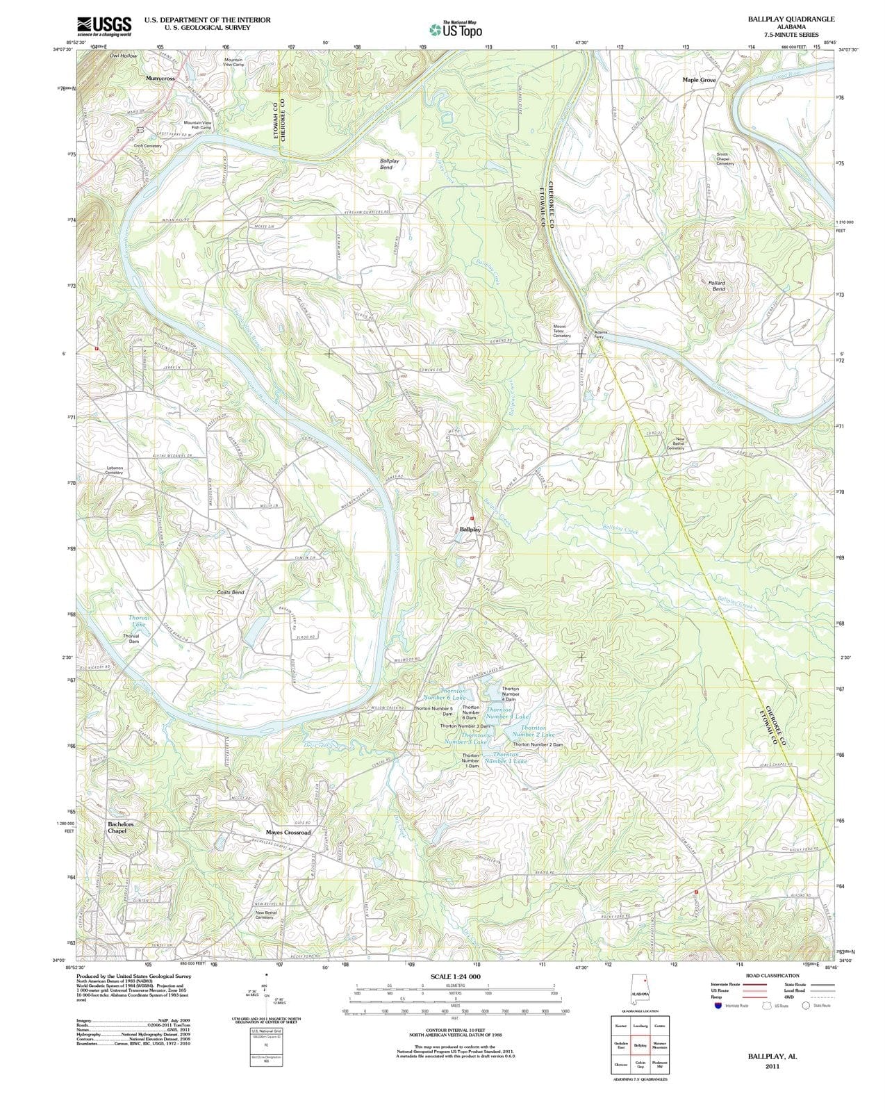 2011 Ballplay, AL - Alabama - USGS Topographic Map