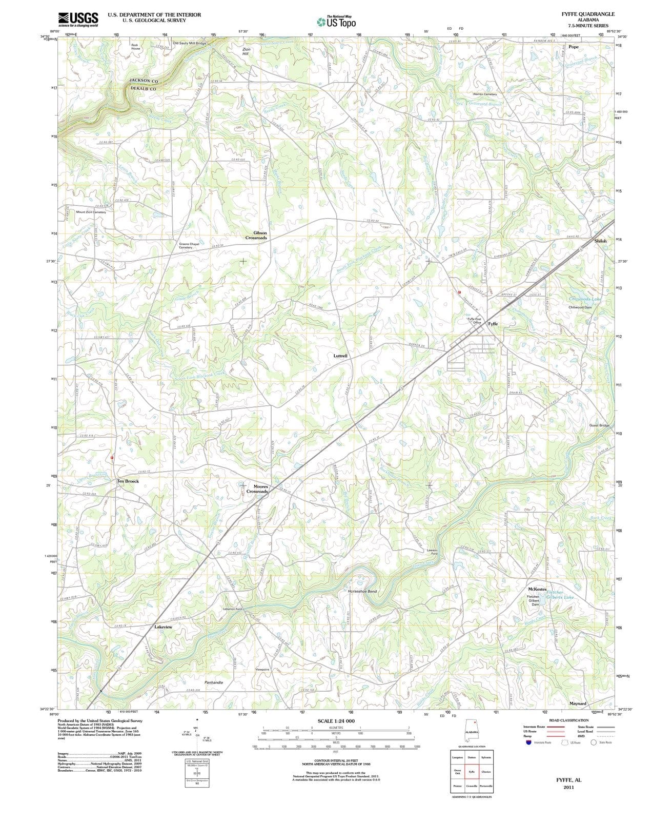 2011 Fyffe, AL - Alabama - USGS Topographic Map